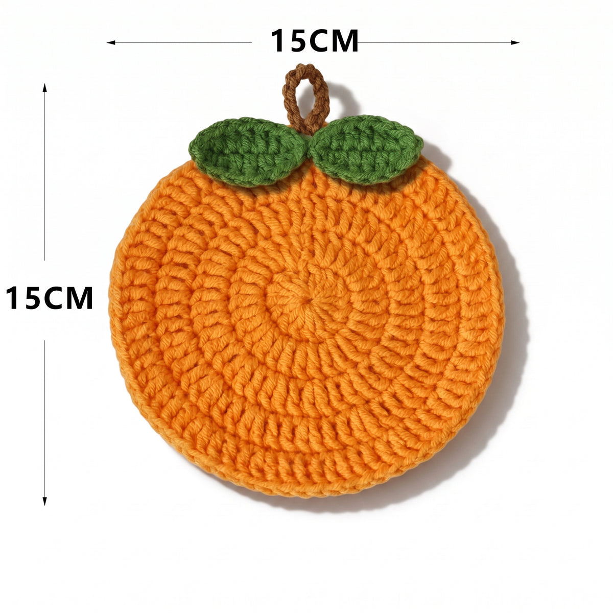 Artisan Knitted Orange Coaster – Perfect for Citrus Lovers & Summer Decor