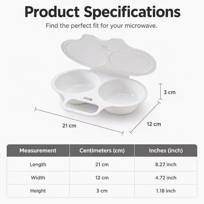 🍳Dual Cavity Microwave Egg Poacher – Quick Oil-Free Cooking, Food-Grade PP & Versatile Kitchen Essential