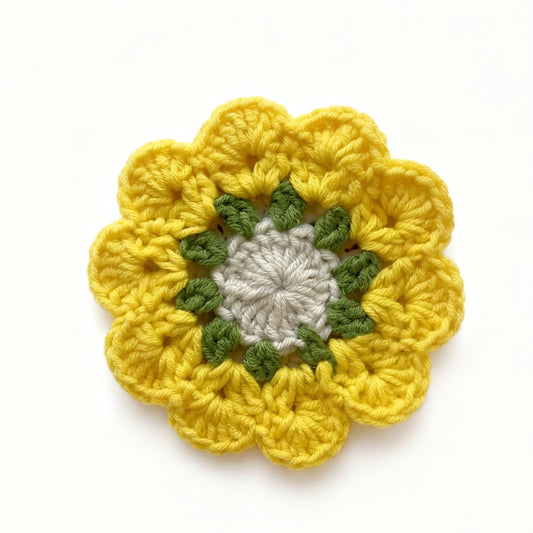 Handcrafted Knitted Floral Coaster