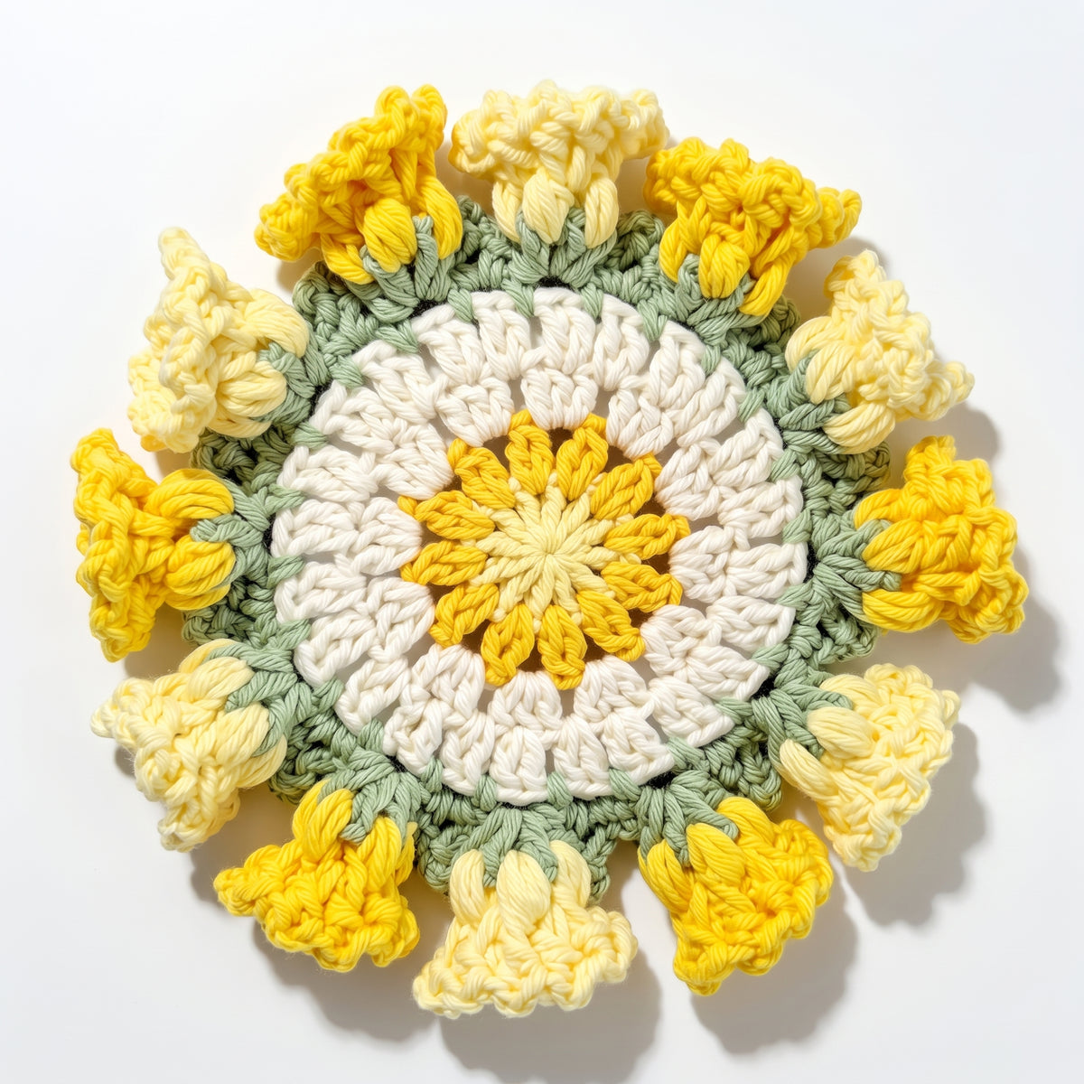 Handcrafted Knitted Lily of the Valley Coasters