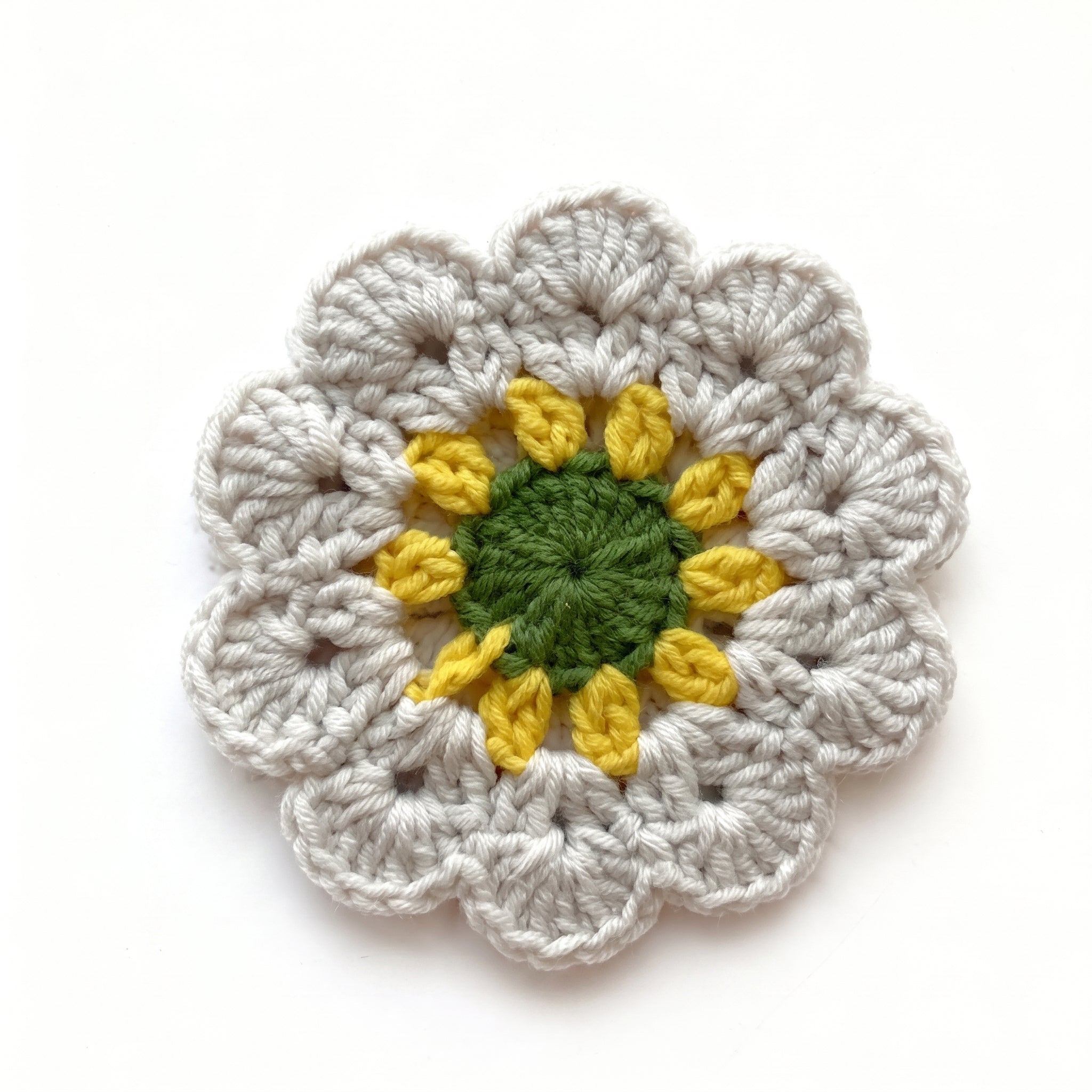 White Mini Floral Coaster