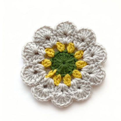 Handcrafted Knitted Floral Coaster
