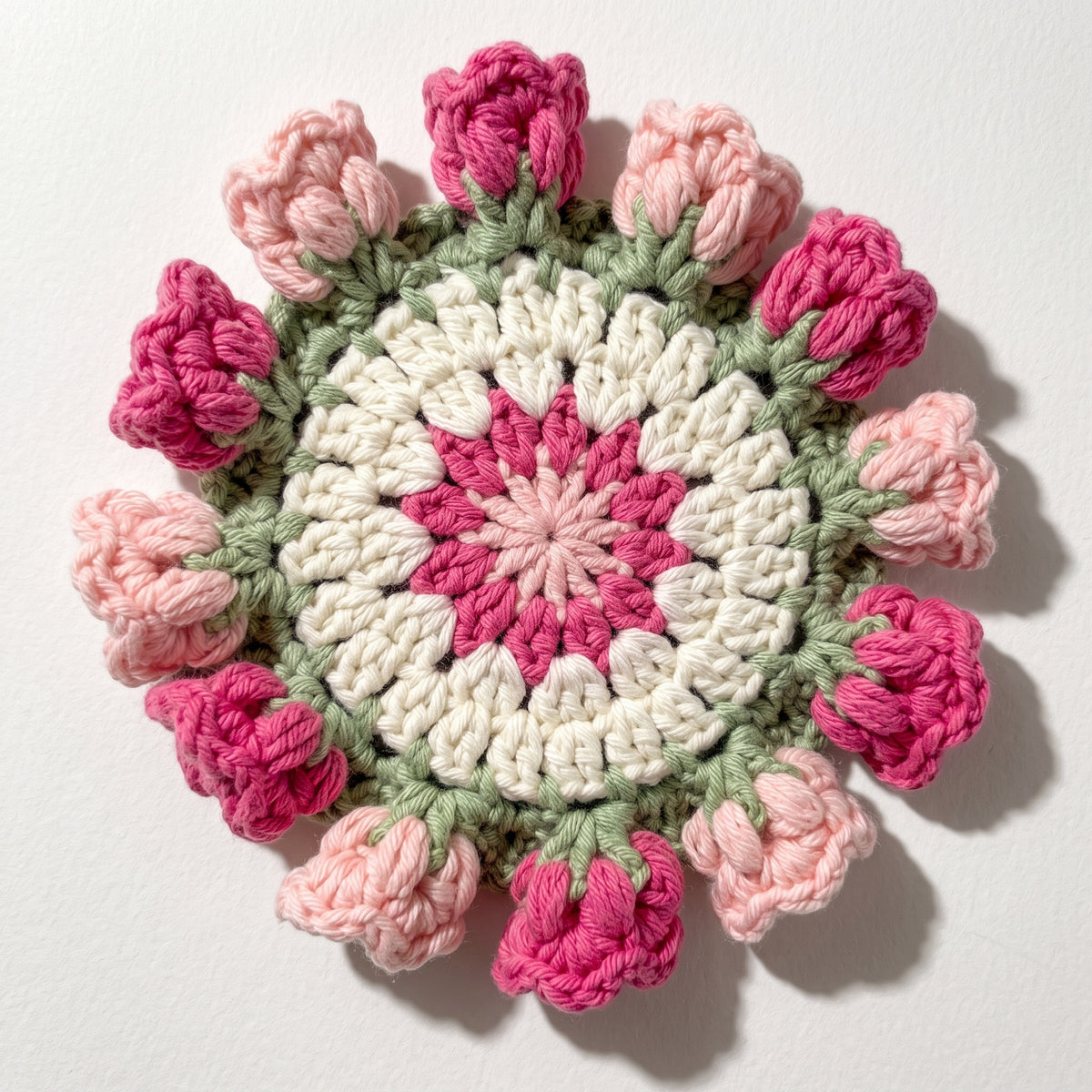 Handcrafted Knitted Lily of the Valley Coasters