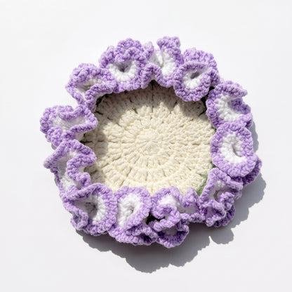 Handcrafted Knitted Carnation Floral Coaster
