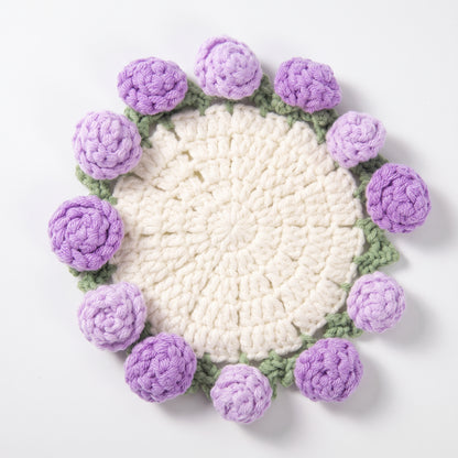 Handcrafted Knitted Rose Coasters